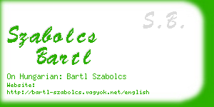 szabolcs bartl business card